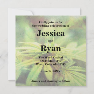 Trendy, nicht traditionelles Weed Wedding Design Einladung