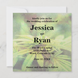 Trendy, nicht traditionelles Weed Wedding Design Einladung