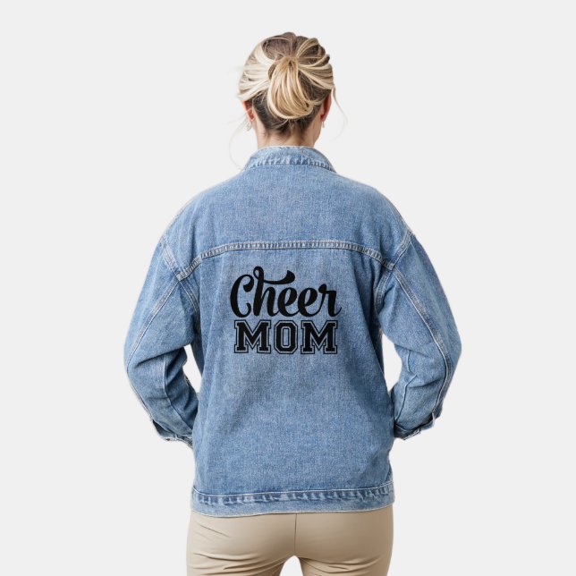 Trendy Niedlich Cheer Mama Herz Minimalistisch Jeansjacke (Modell)