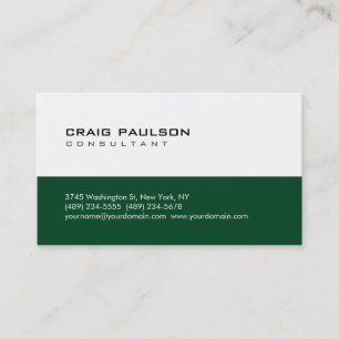 Trendy Niedlich Chic Dark Green White Business Car Visitenkarte