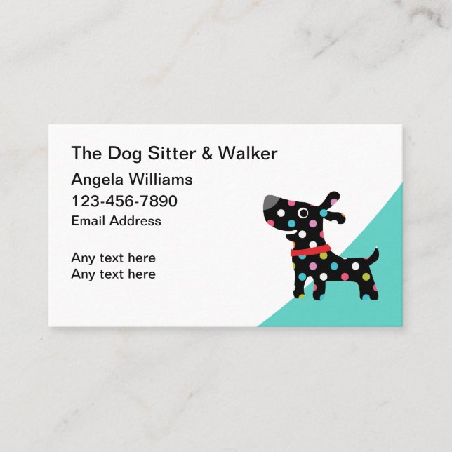 Trendy Niedlich Dog Sitter Walker Business Cards Visitenkarte (Vorderseite)