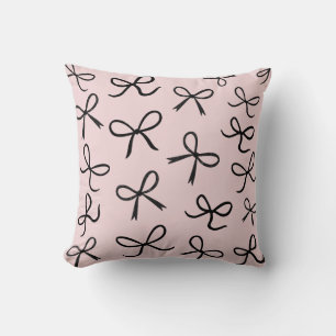 Trendy Niedlich Little Black Bows Pink Kissen