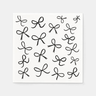 Trendy Niedlich Little Black Bows White Serviette