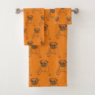 Trendy Niedlich Mops Dog Handtuch Set