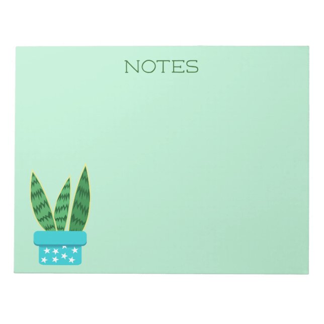 Trendy Niedlich Potted Sukkulent Notizblock (Vorderseite)