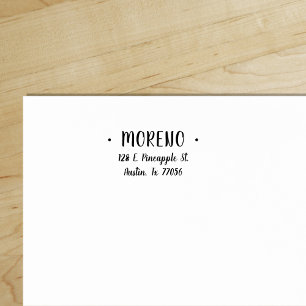 Trendy Niedlich Stylish Family Name Rücksendeadres Permastempel