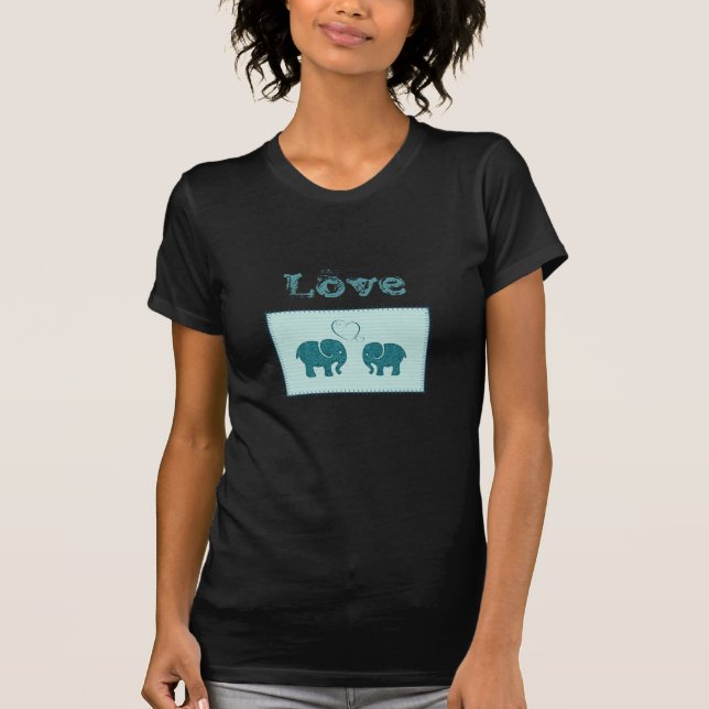 Trendy niedliche romantische Elefanten in der Lieb T-Shirt (Vorderseite)