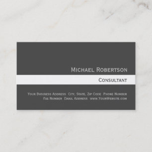 Trendy Niedliche Schlicht-Gray White Business Card Visitenkarte