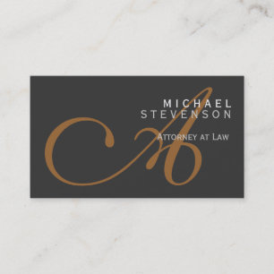 Trendy Niedliche Schlicht Monogram Attorney Busine Visitenkarte