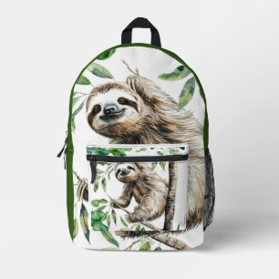 Trendy Niedlicher Faultier in einer Baumeigenschaf Bedruckter Rucksack