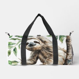 Trendy Niedlicher Faultier in einer Baumeigenschaf Duffle Bag