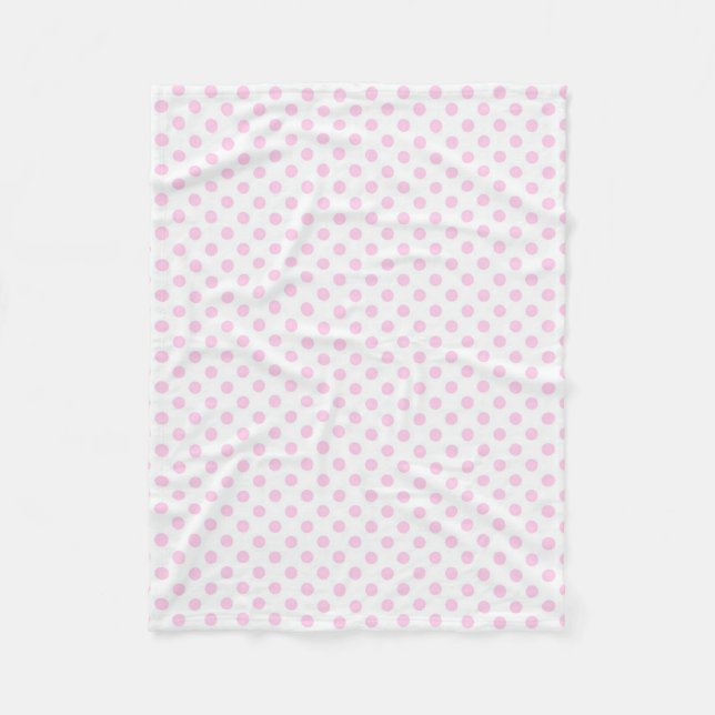 Trendy niedliches rosa weißes Polka-Punkt-Muster Fleecedecke (Vorderseite)