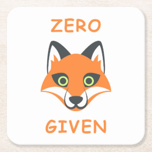 Trendy null Fox gegebener Phrase Emoji Cartoon Rechteckiger Pappuntersetzer