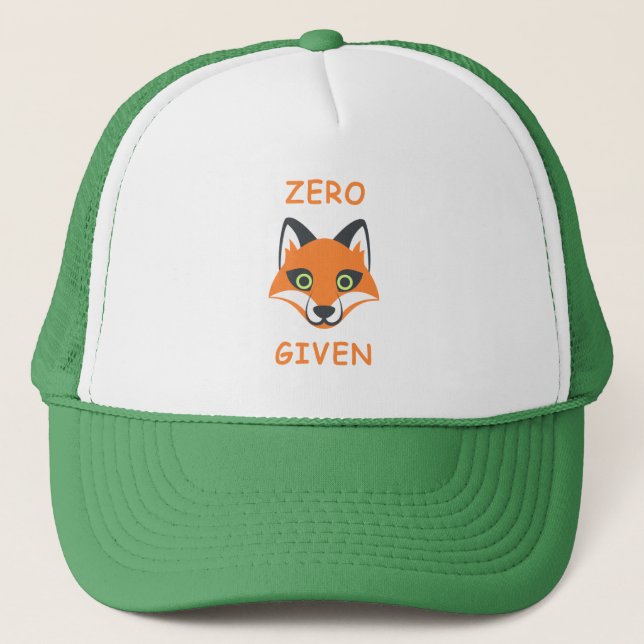 Trendy null Fox gegebener Phrase Emoji Cartoon Truckerkappe (Vorderseite)