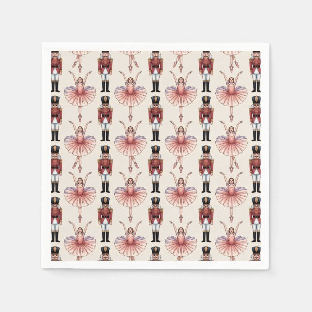 Trendy Nutcracker and Ballerina ballet dancer Serviette (Vorderseite)