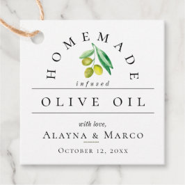 Trendy Olive Oil Wedding Geschenkanhänger