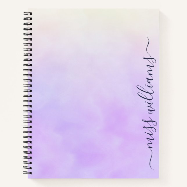 Trendy Ombre Calligraphy Monogram Journal Notizbuch (Vorderseite)