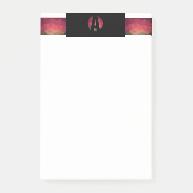 Trendy ombre farbig Design Monogramm Post-it Klebezettel (Vorderseite)