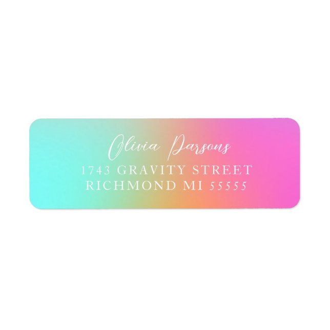 Trendy Ombre Rainbow Gradient Scripting Design (Vorne)