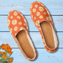 Trendy Orange Floral Girly White Daisy Blume