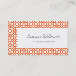 Trendy Orange Muster for Interior Designer/Salon Visitenkarte