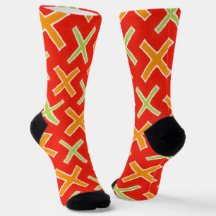 Trendy Orange Muster Socken