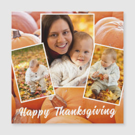 Trendy Orange Pumpkin Happy Thanksgiving Magnetic Magnetkarte