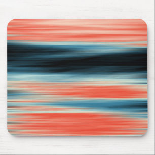Trendy Orange Red Blue Stripes Mousepad