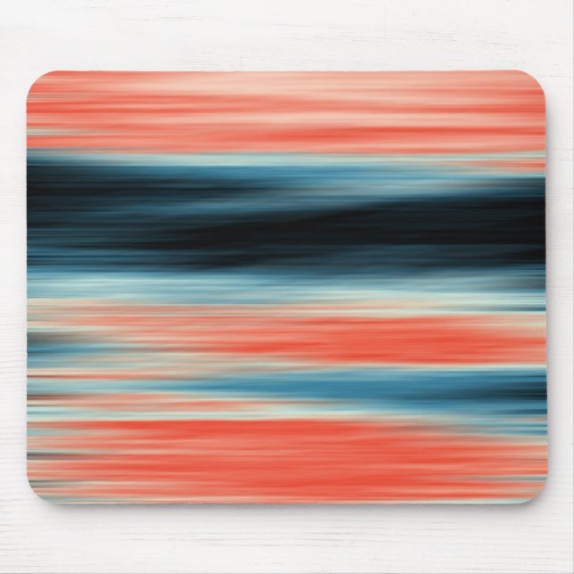 Trendy Orange Red Blue Stripes Mousepad (Vorne)