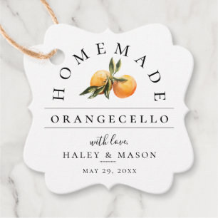 Trendy Orangecello Likör Wedding Geschenkanhänger