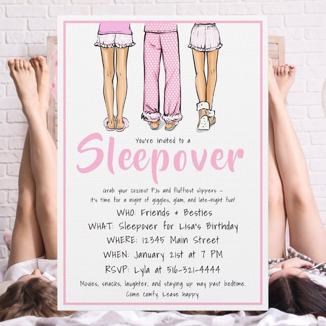 Trendy Pajama Sleepover / Girls PJ Party Einladung (Von Creator hochgeladen)