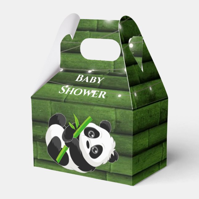 Trendy Panda Bear Bamboo Babydusche Geschenkschachtel (Vorderseite)