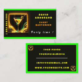 Trendy Party Time Neon Personalisiert Beruflich Visitenkarte