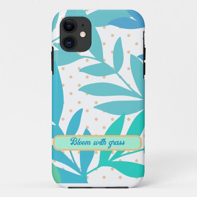 Trendy Pastel Blätter iPhone Case (Rückseite)