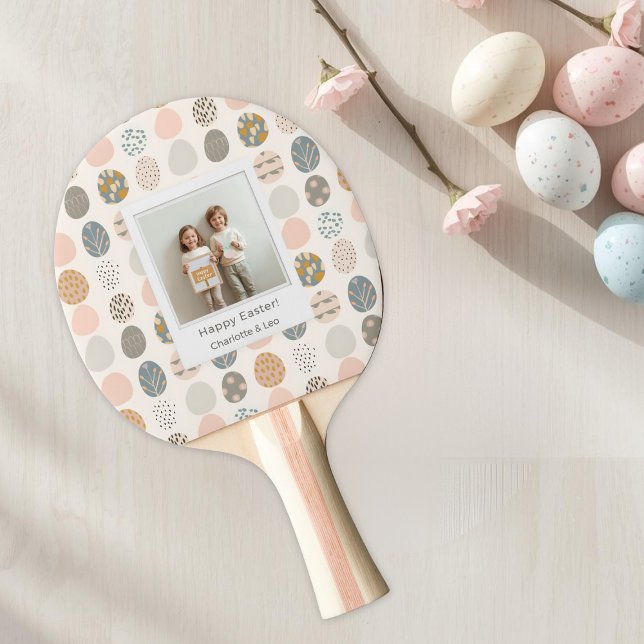 Trendy Pastel Easter Photo Paddle | Personalized Tischtennis Schläger (Von Creator hochgeladen)