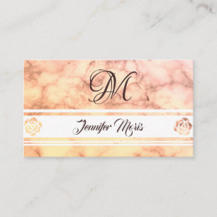 Trendy Pastel Orange Marmor mit Ihrem Monogramm Visitenkarte