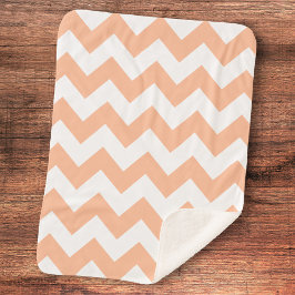 Trendy Pastel Peach Zickzack Pattern Sherpadecke