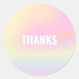 Trendy Pastel Rainbow Unicorn Gradient Danke Runder Aufkleber
