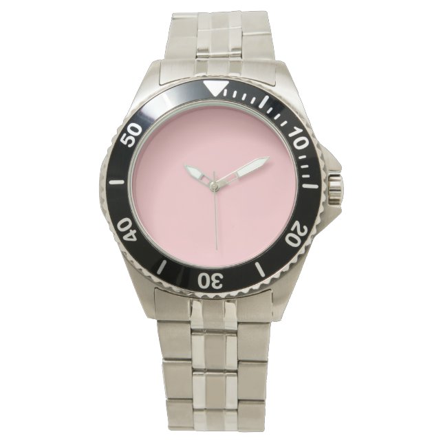 Trendy Pastel Rose Solid Color Armbanduhr (Vorderseite)