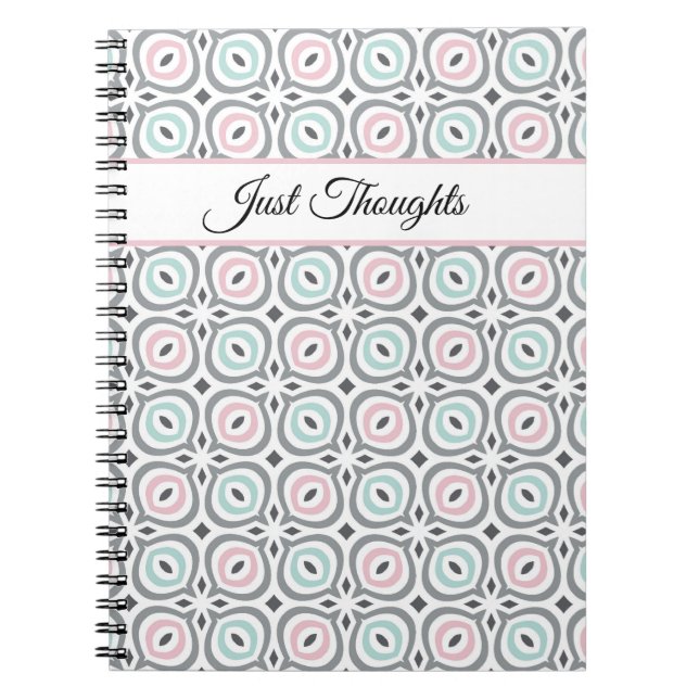 Trendy patterns of pastel gray, pink and blue  notizblock (Vorderseite)