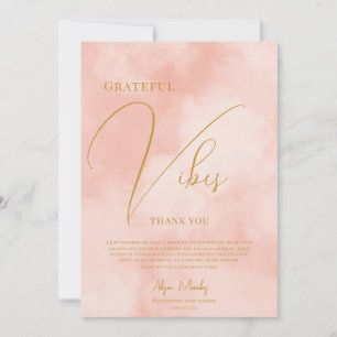 Trendy Peach Fuzz Grateful Vibes Abschluss Dankeskarte