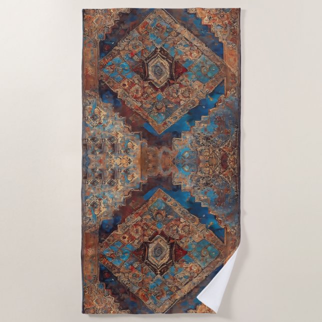 Trendy Persian Beautiful Old Pattern Collection Strandtuch (Vorderseite)