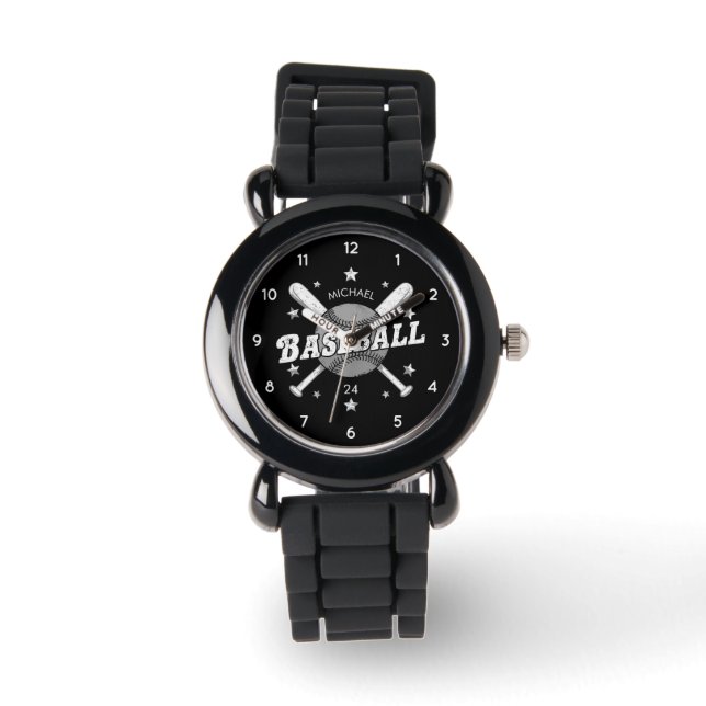 Trendy Personalisiert Baseball Name Number kids Armbanduhr (Vorderseite)