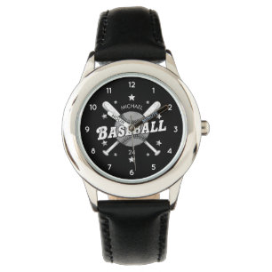 Trendy Personalisiert Baseball Name Number kids Armbanduhr
