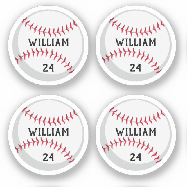 Trendy Personalisiert Baseball Name und Nummer Aufkleber (Vorderseite)