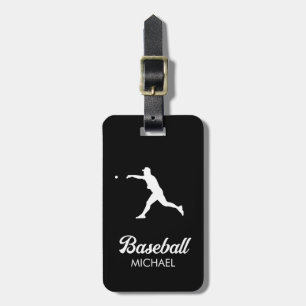 Trendy Personalisiert Baseball Player Black Gepäckanhänger