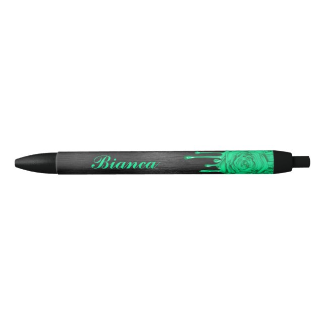 Trendy Personalisiert Dripping Rose Pen lt. Grün Kugelschreiber (Vorderseite)