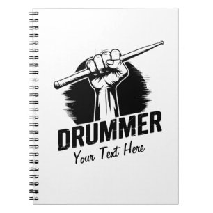 Trendy Personalisiert Drummer Faust mit Drumsticks Notizblock