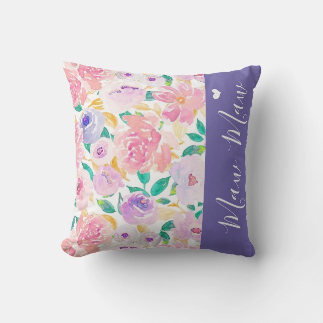 Trendy Personalisiert Floral Kissen (Vorderseite)