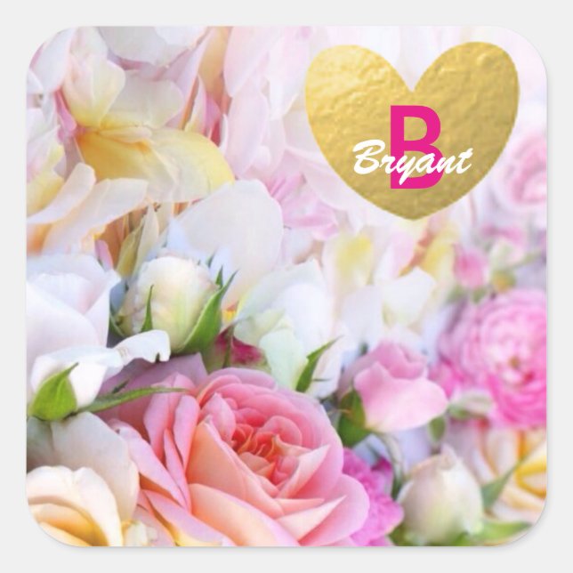 Trendy Personalisiert Floral Sticker (Vorderseite)